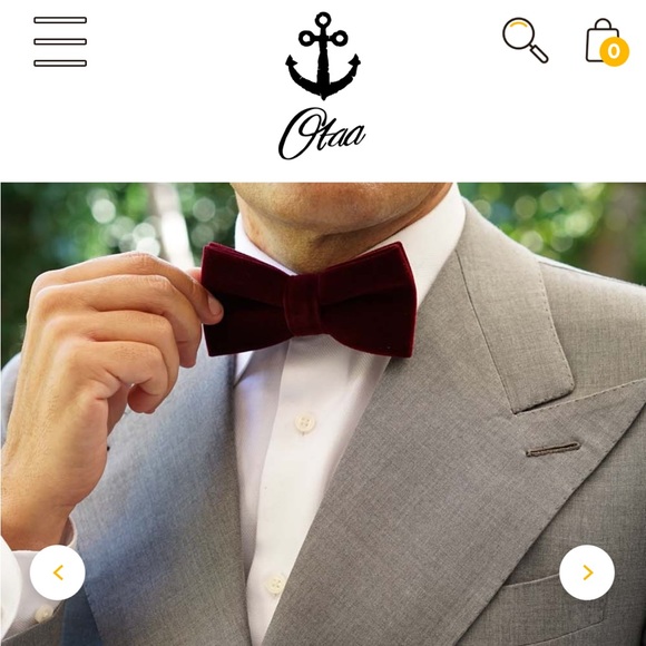 Burgundy mens bow pre-tied - Picture 1 of 7